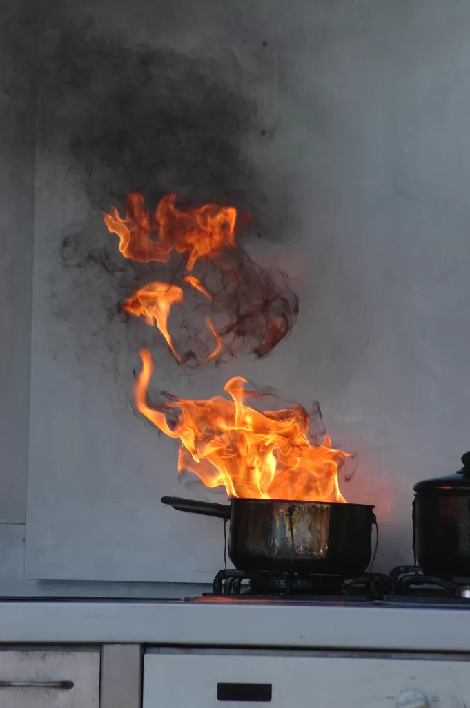 Fire starting in kitchen